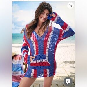 NWT Venus crochet hooded cover up
